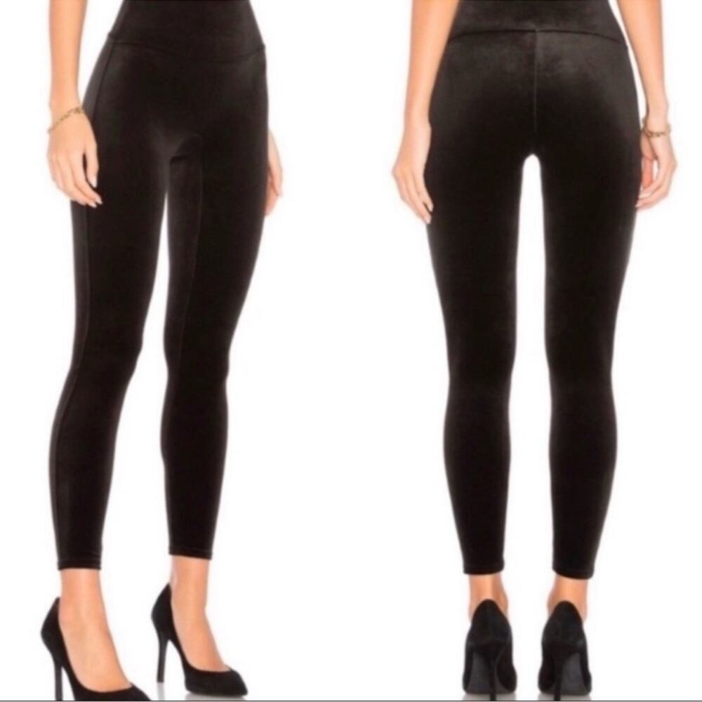 Spanx New Black Velvet Women's XS Shaping Leggings